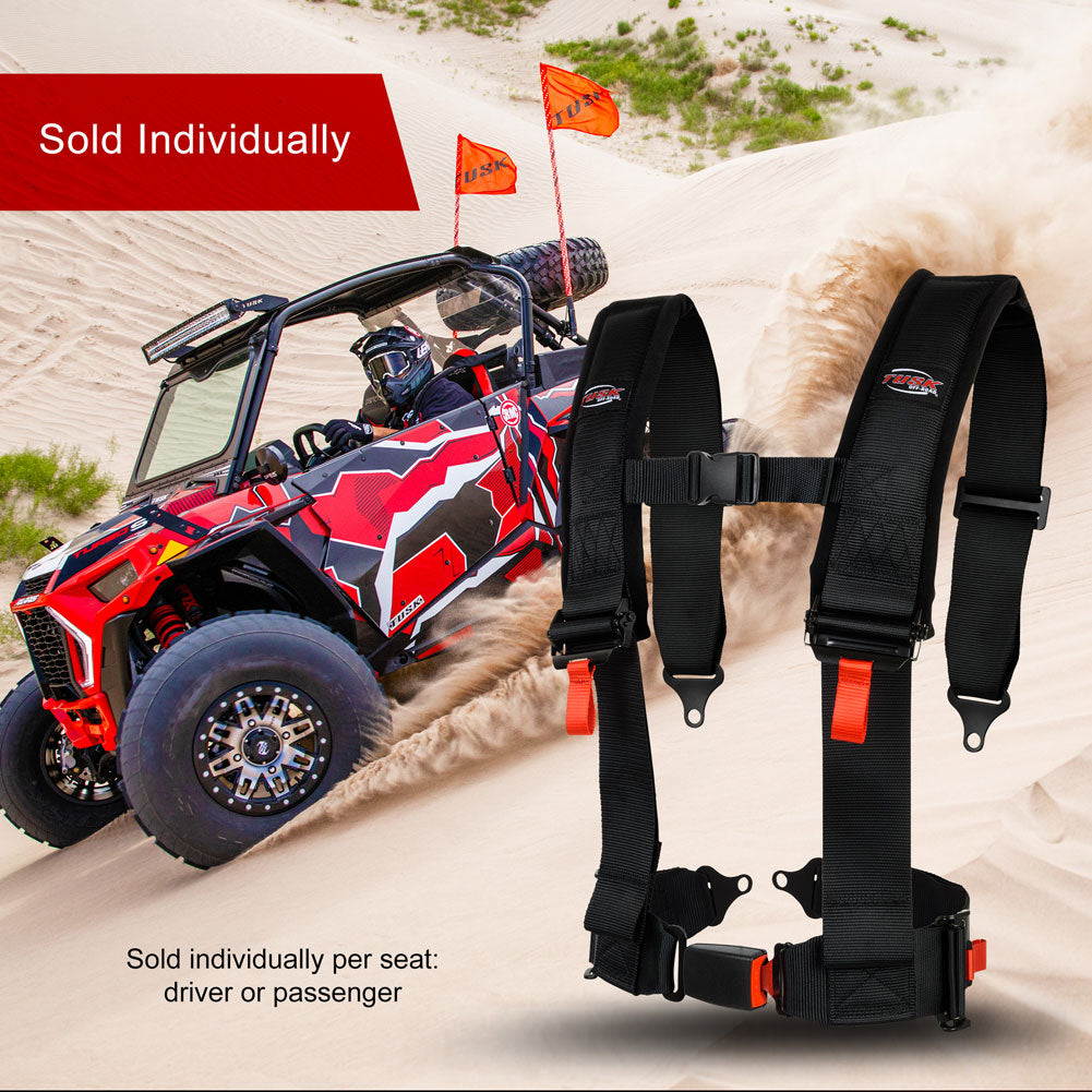 Tusk 1852480012 4 Point 3 inch H-Style Safety Harness Driver Side