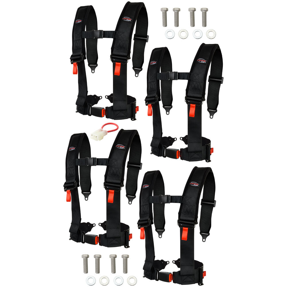 Tusk 1852480024 4 Point 3 inch H-Style Safety Harness 4 Seat Package