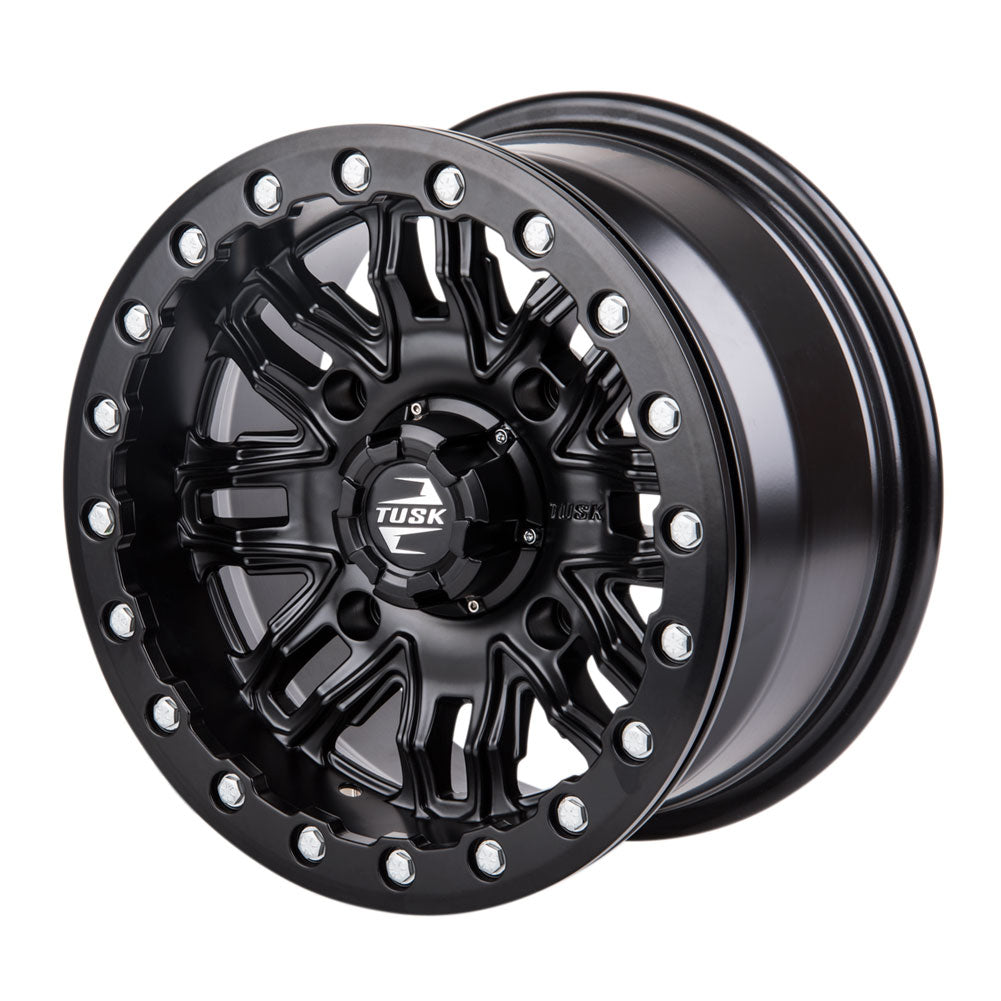Tusk 1852780005 4/137  Nebo Beadlock Wheel 14x7 5.0 + 2.0 Matte Black