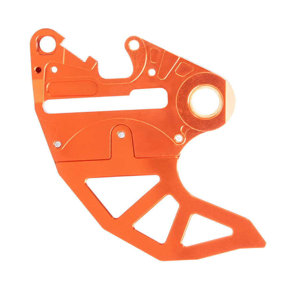Tusk 1857240001 Rear Brake Caliper Support w/ Brake Disc Guard Orange