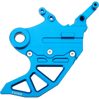 Tusk 1857240007 Rear Brake Caliper Support w/ Brake Disc Guard Blue
