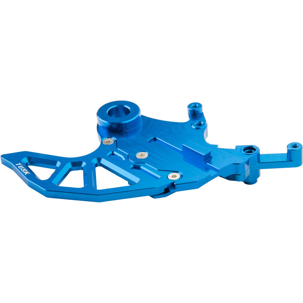 Tusk 1857240007 Rear Brake Caliper Support w/ Brake Disc Guard Blue