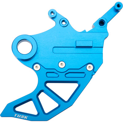 Tusk 1857240008 Rear Brake Caliper Support w/ Brake Disc Guard Blue