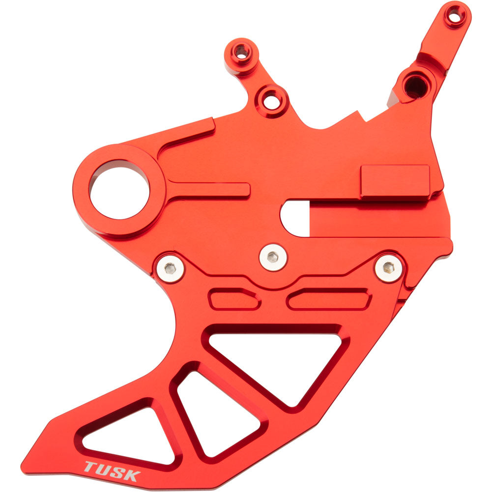 Tusk 1857240009 Rear Brake Caliper Support w/ Brake Disc Guard Red