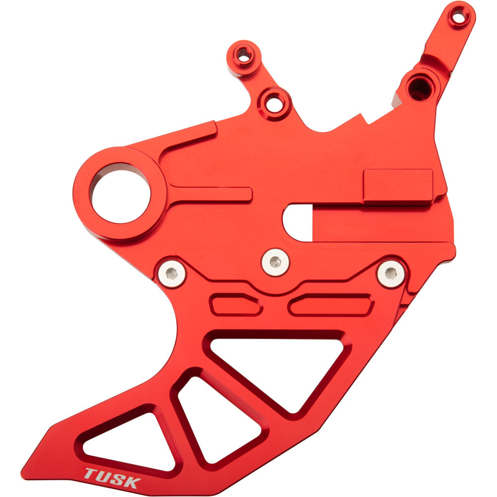 Tusk 1857240010 Rear Brake Caliper Support w/ Brake Disc Guard Red