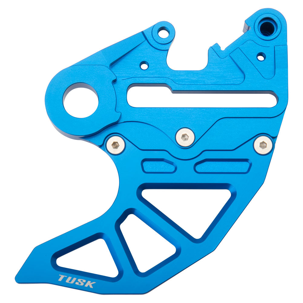 Tusk 1857240016 Rear Brake Caliper Support w/ Brake Disc Guard Blue
