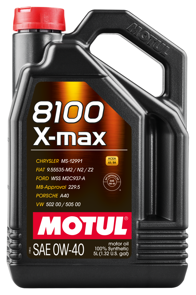 Motul 104533 5L Synthetic Engine Oil 8100 0W40 X-MAX - fits Porsche A40