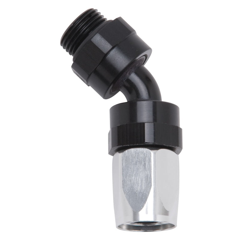 Russell 612453 Performance Hose End #8 to #8 Radius Inlet Port 45 Deg Blk/Clr