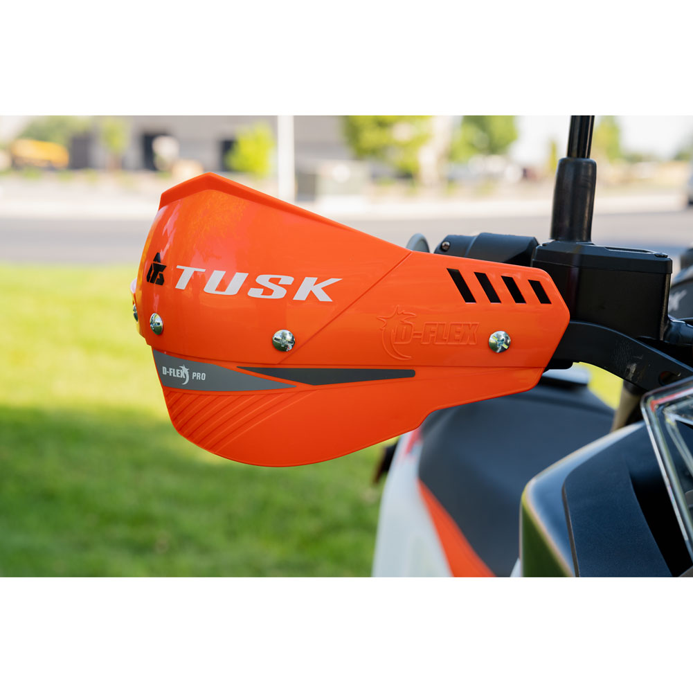 Tusk 1871450033 D-Flex Pro Adventure Handguards Black Bar Orange Plastics 7/8"