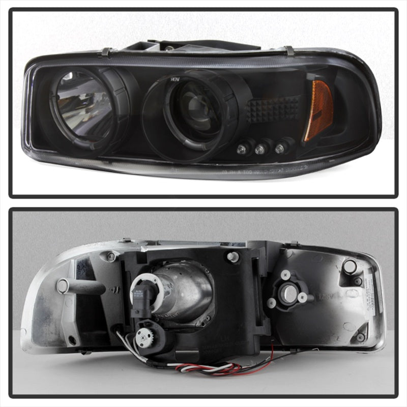 Spyder 5009357 fits GMC 99-06 Sierra 1500/2500/3500 Projector Headlights LED Ha