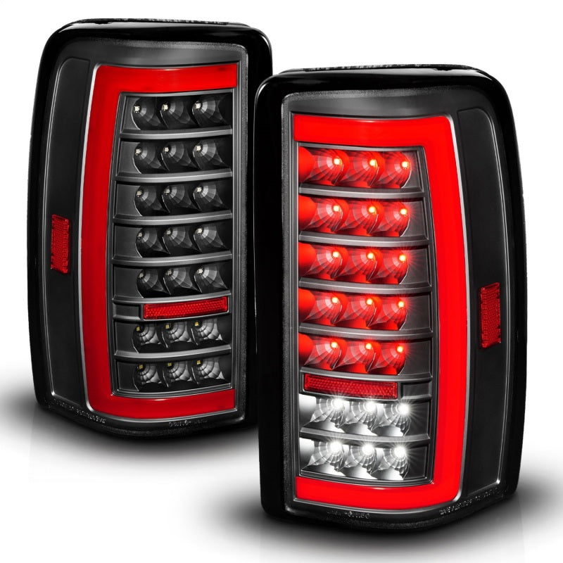 ANZO 311448 fits Chevrolet 00-06 Tahoe / GMC Yukon Full LED Taillights w/ Lightbar Black Housing/Clear Lens