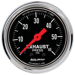 AutoMeter 2415 AutoMeter Gauge Exhaust Pressure 2-1/16in. 60 PSI Mechanical Traditional Chrome