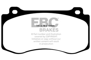 EBC DP31764C 05-10 fits Chrysler 300C 6.1 SRT8 Redstuff Front Brake Pads