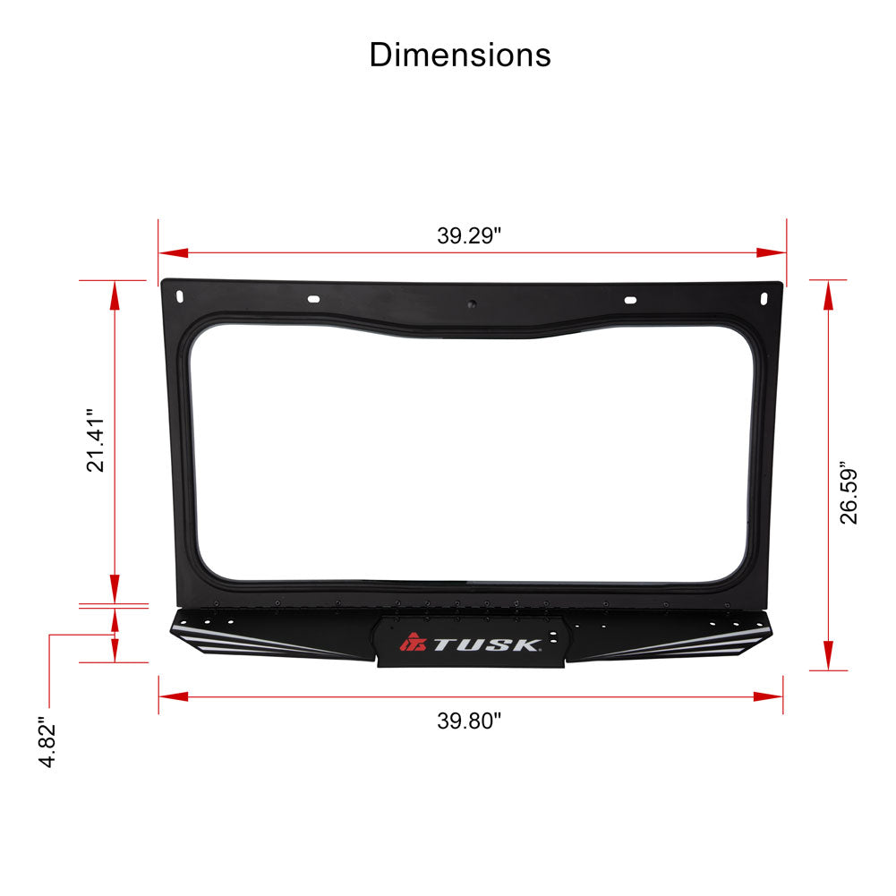 Tusk 1904590019 UTV Folding Glass Windshield with Windshield Wiper
