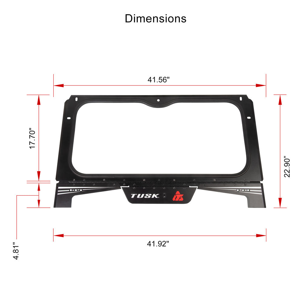 Tusk 1904590030 UTV Folding Glass Windshield with Windshield Wiper