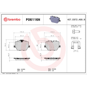Brembo OE P06116N 20 23 fits BMW M340i/19-23 Z4/20-24 Toyota GR Supra PRIME Cera