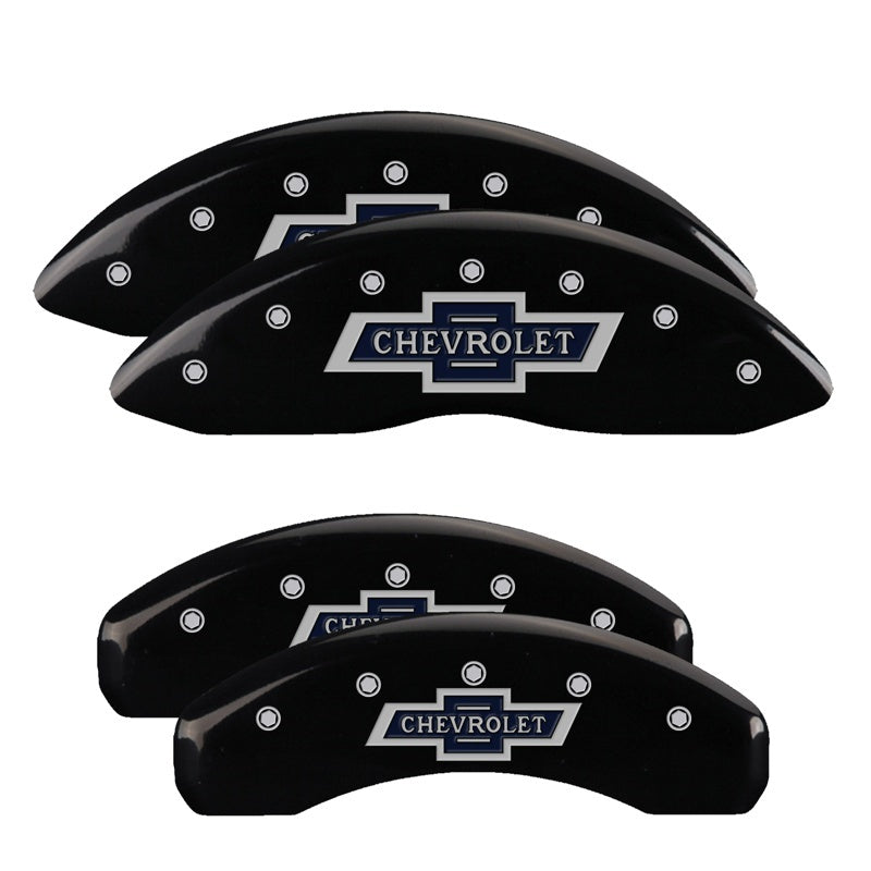 MGP 14005SBANBK 4 Caliper Covers Engraved Front & Rear fits Chevrolet 100 Annive