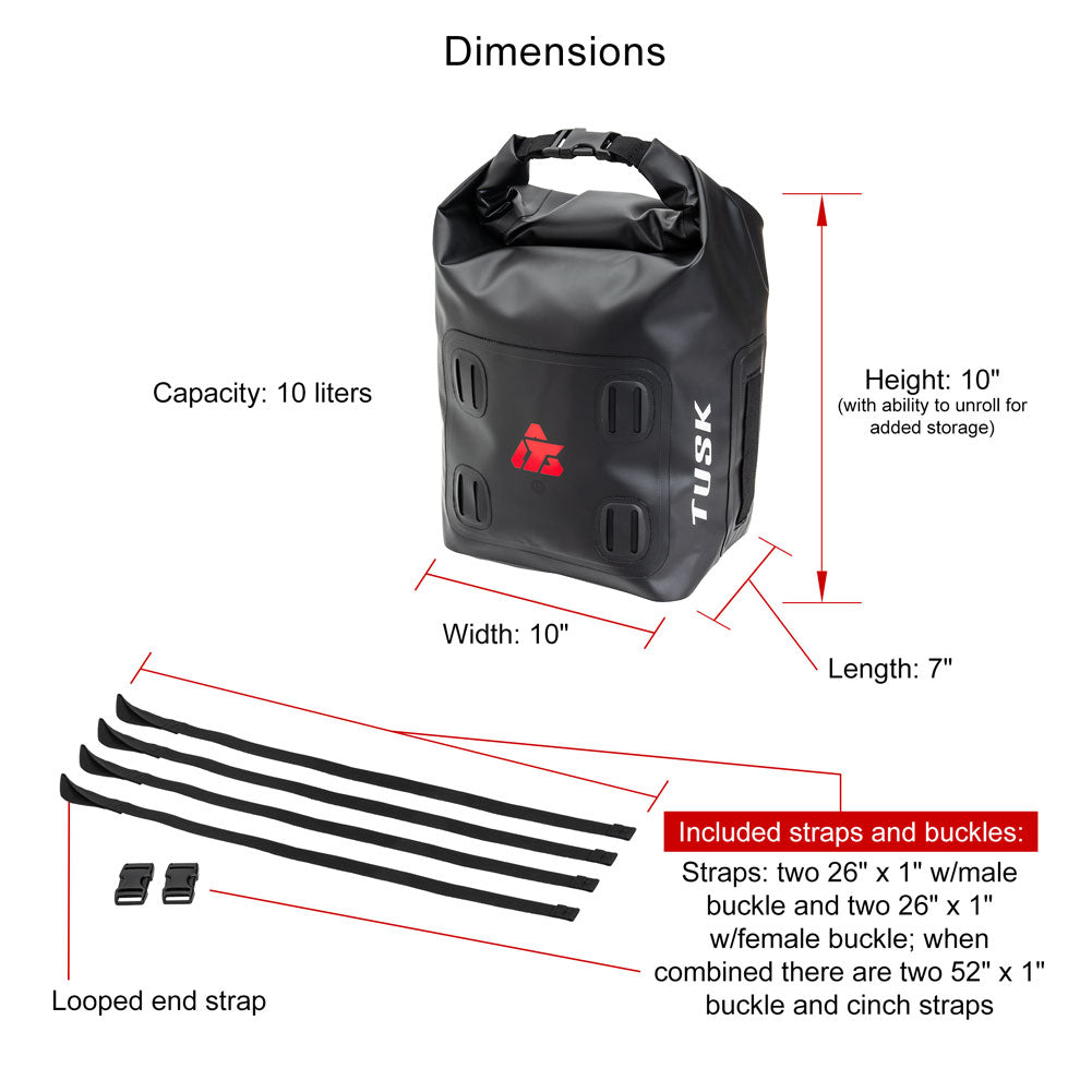 Tusk 1922740010 Dry Duffel Bag X-Small (10 Liters) Black