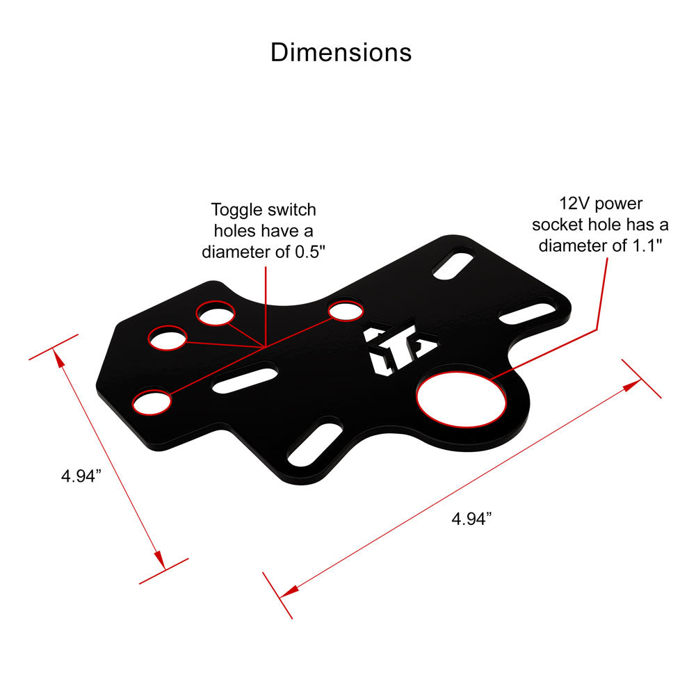Tusk 1925100015 Accessory Dash Panel  Black Powder Coated