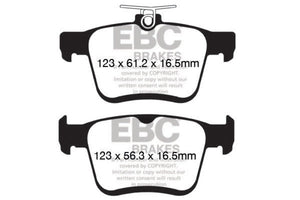 EBC UD1761 2014+ fits Audi A3 1.8 Turbo (w/Electronic Parking Brake) Ultimax2 Rear Brake Pads