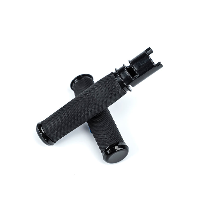 Bikers Choice 485814 Billet Aluminum Black Throttle-By-Wire Contour Grips