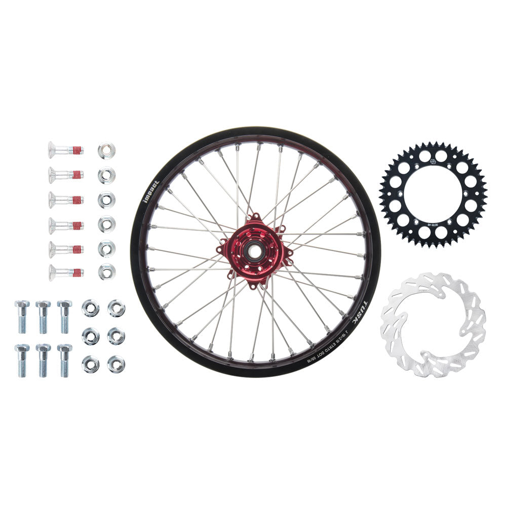 Tusk 1931330079 Impact Complete Rear Wheel Package 18x2.15 Black Rim