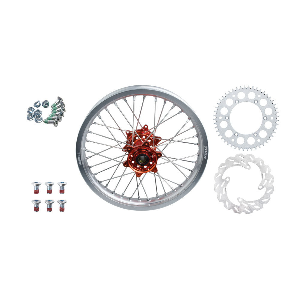 Tusk 1931330138 Impact Complete Rear Wheel Package 18x2.15 Silver Rim