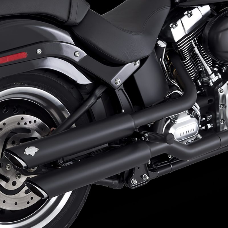 Vance and Hines 46343 Vance & Hines HD Softail 07-17 Fatboy Twin Slash Chrome