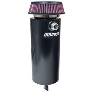 Moroso 85756 6in Diameter Single -16AN Inlet Aluminum Breather Tank Catch Can - Blk