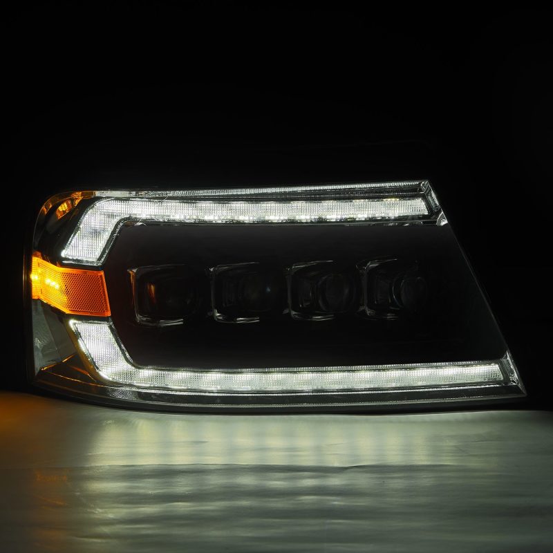 AlphaRex 880128 fits Ford 04-08 F-150 (No 2004 Heritage) NOVA-Series LED Proj HL Alpha-Blk w/Actv Lgt / Seq. Sig