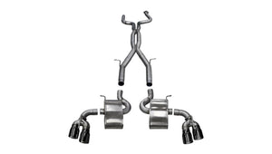 CORSA Performance 14770BLK Corsa 2016-24 fits Chevy Camaro SS 6.2L Xtreme+ 2.75in Cat-Back Dual Rear Exit w/ Twin 4in Black PVD Tips