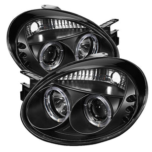 Spyder 5009920 fits Dodge 03-05 Neon Projector Headlights LED Halo LED Black Hi