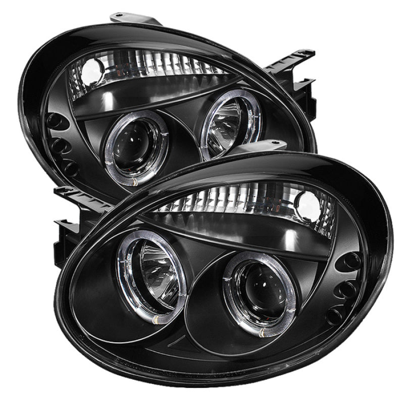 Spyder 5009920 fits Dodge 03-05 Neon Projector Headlights LED Halo LED Black Hi