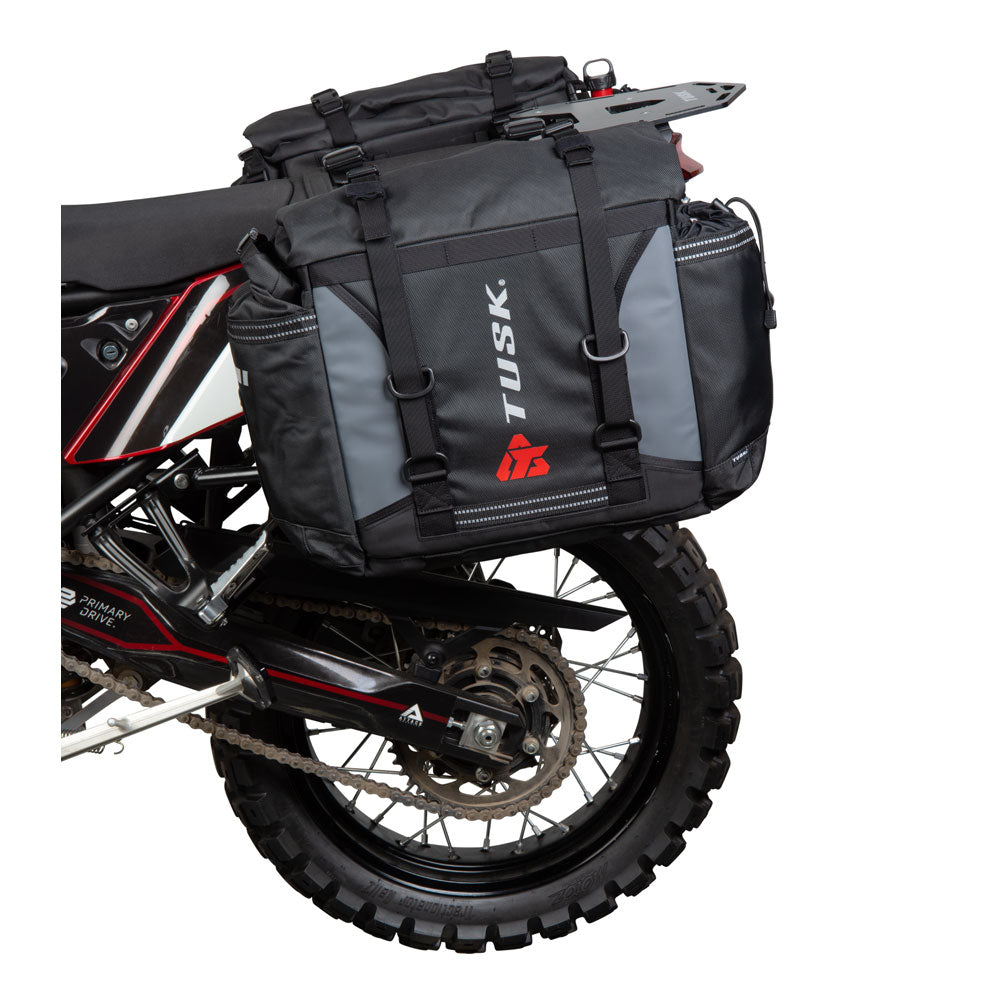 Tusk 1999660022 Pannier Racks With Olympus Pannier Bags with Top Rack Black/Grey