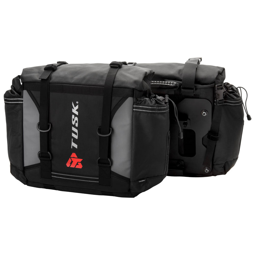 Tusk 1999660022 Pannier Racks With Olympus Pannier Bags with Top Rack Black/Grey