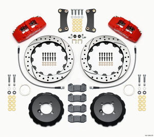 Wilwood 140-13062-DR fits Dynapro 6 Front Hat Kit 12.88in Drilled Red 2002-Up f