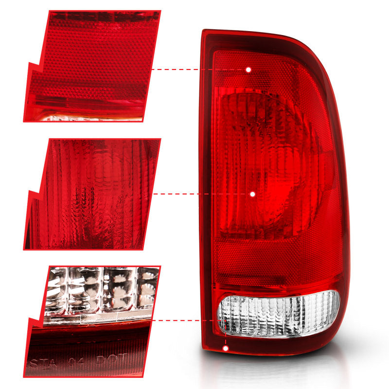 ANZO 311307 1903 fits Ford 97-20 F-150 Taillight Red/Clear Lens (OE Replacement)