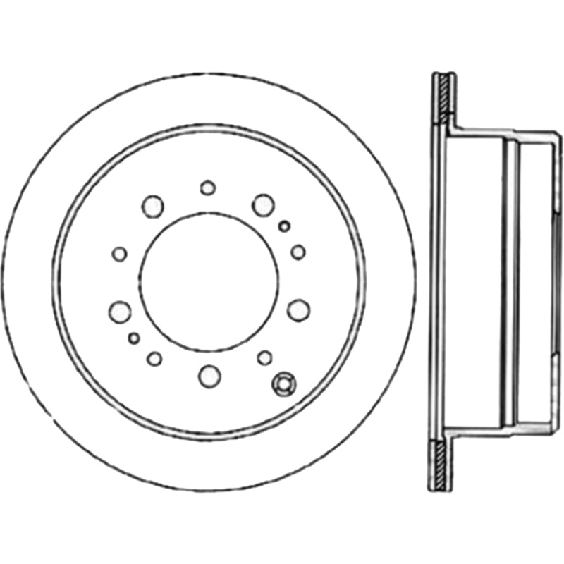 Stoptech 126.44087CSL 98-07 Toyota Land Cruiser Rear Left Slotted Sport Cryo Brake Rotor