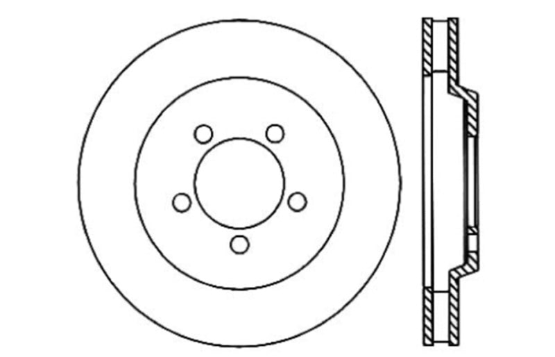 Stoptech 127.61086R 05-10 Ford Mustang GT Front Right Slotted & Drilled Rotor