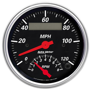 AutoMeter 1481 AutoMeter Gauge Tach/Speedo 3-3/8in. 120MPH & 8K RPM Elec. Program. Designer Blk