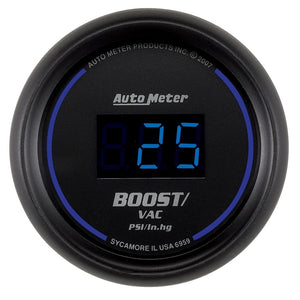 AutoMeter 6959 Autometer Cobalt Digital 52.4mm Black Vacuum/Boost Gauge