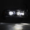 AlphaRex 880353 94-01 fits RAM 1500 LUXX LED Proj Headlights Blk w/Activ Light/Seq Signal/SB DRL