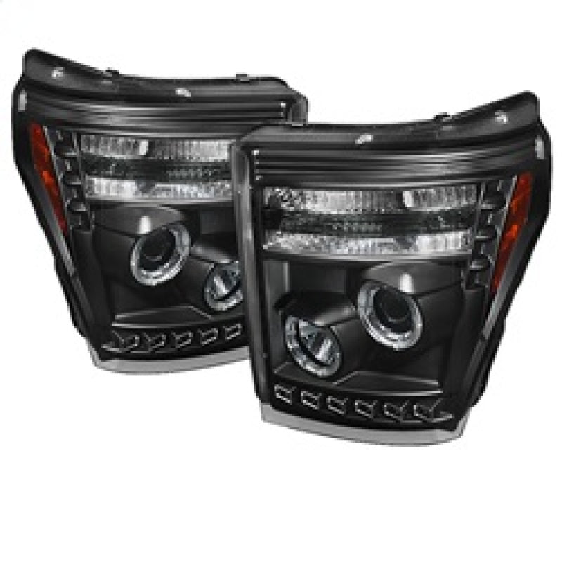 Spyder 5071729 fits Ford 11-15 Super Duty Projector Headlights CCFL Halo DRL Bl