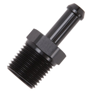 Edelbrock 8185 Hose Fittings Straight 1/2In NPT to 3/8In Barb Black Anodize