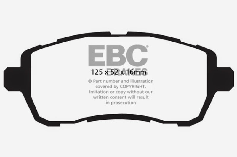 EBC DP22002 10+ fits Ford Fiesta 1.6 (FOR NON-ST/NON-TURBO) Greenstuff Front Brake Pads