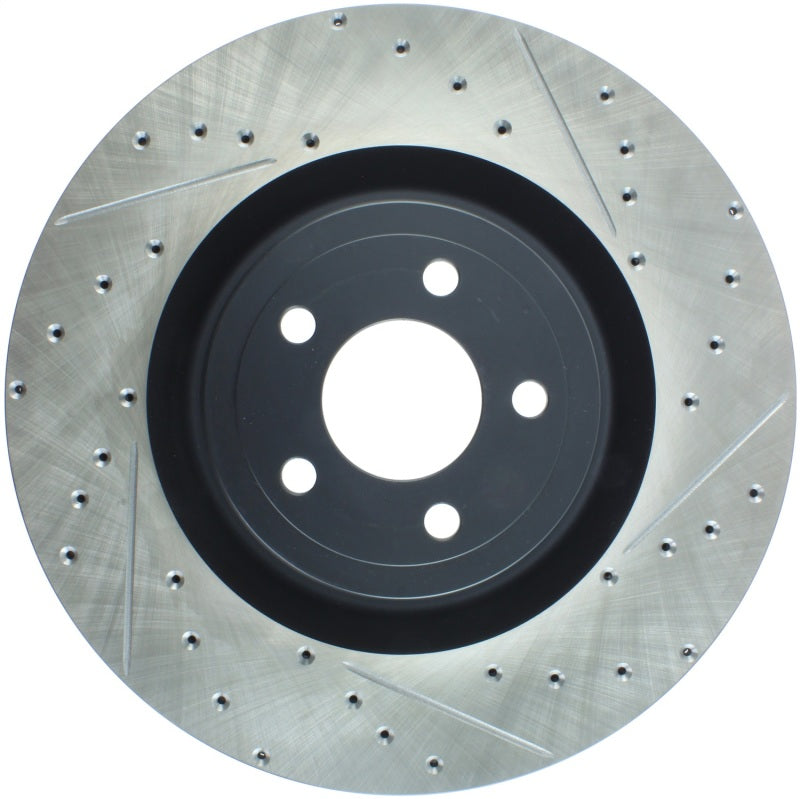 Stoptech 127.61116L Slotted & Drilled Sport Brake Rotor - 2015 Ford Mustang GT - Front Left