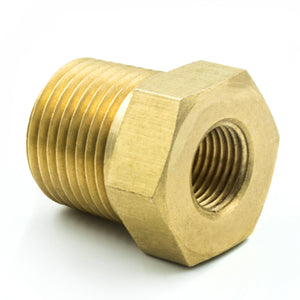 AutoMeter 2284 Autometer Brass Adapter Fitting - 3/8in NPT Male - 1/8in NPT Female