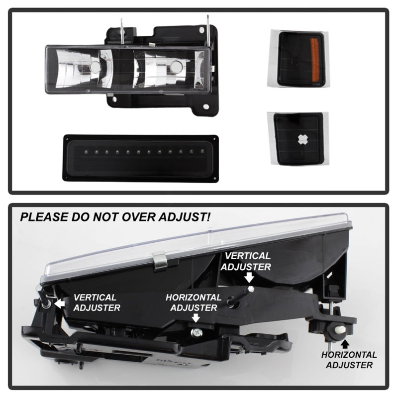 5069542 Xtune Blazer Full Size Corner/LED Bumper Headlights Black HD-JH-CCK88-