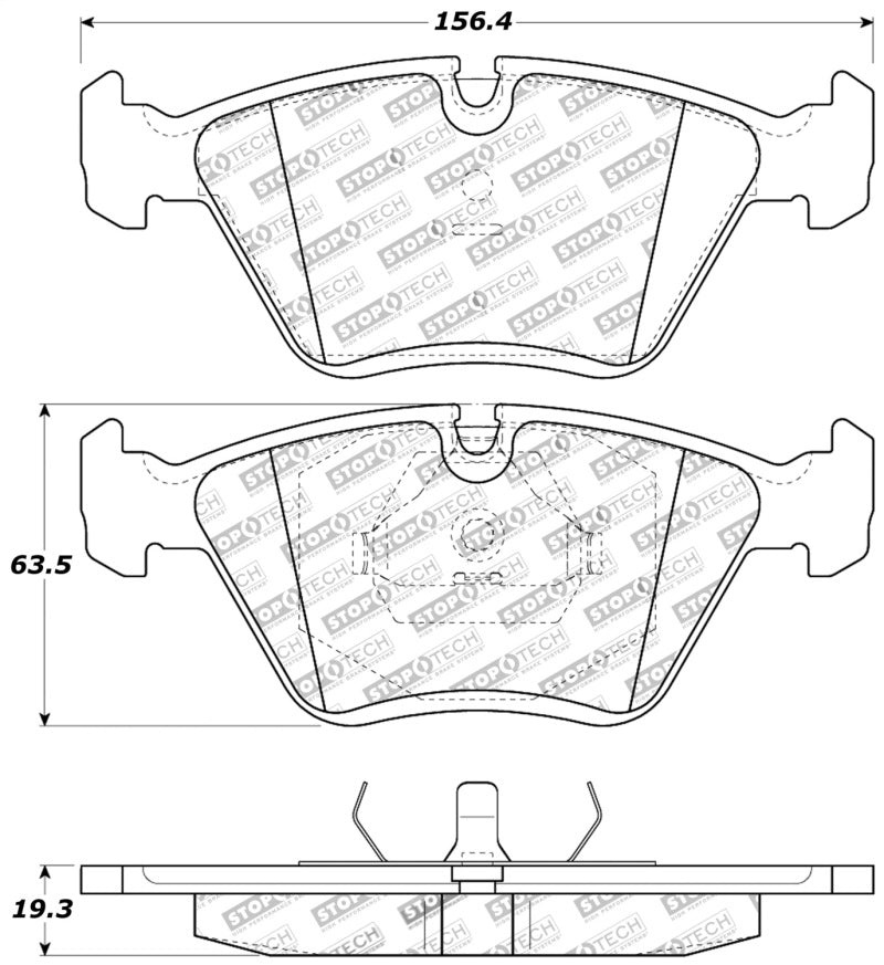 Stoptech 309.0394 95-99 fits BMW M3 / 01-07 M3 E46 / 89-93 M5 / 98-02 Z3 M series / 93-95 530 Front Brake Pads