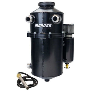 Moroso 22027 2 Piece 16.5in Tall 60/40 Split Dual Inlet 7.5qt Dry Sump Tank - Blk
